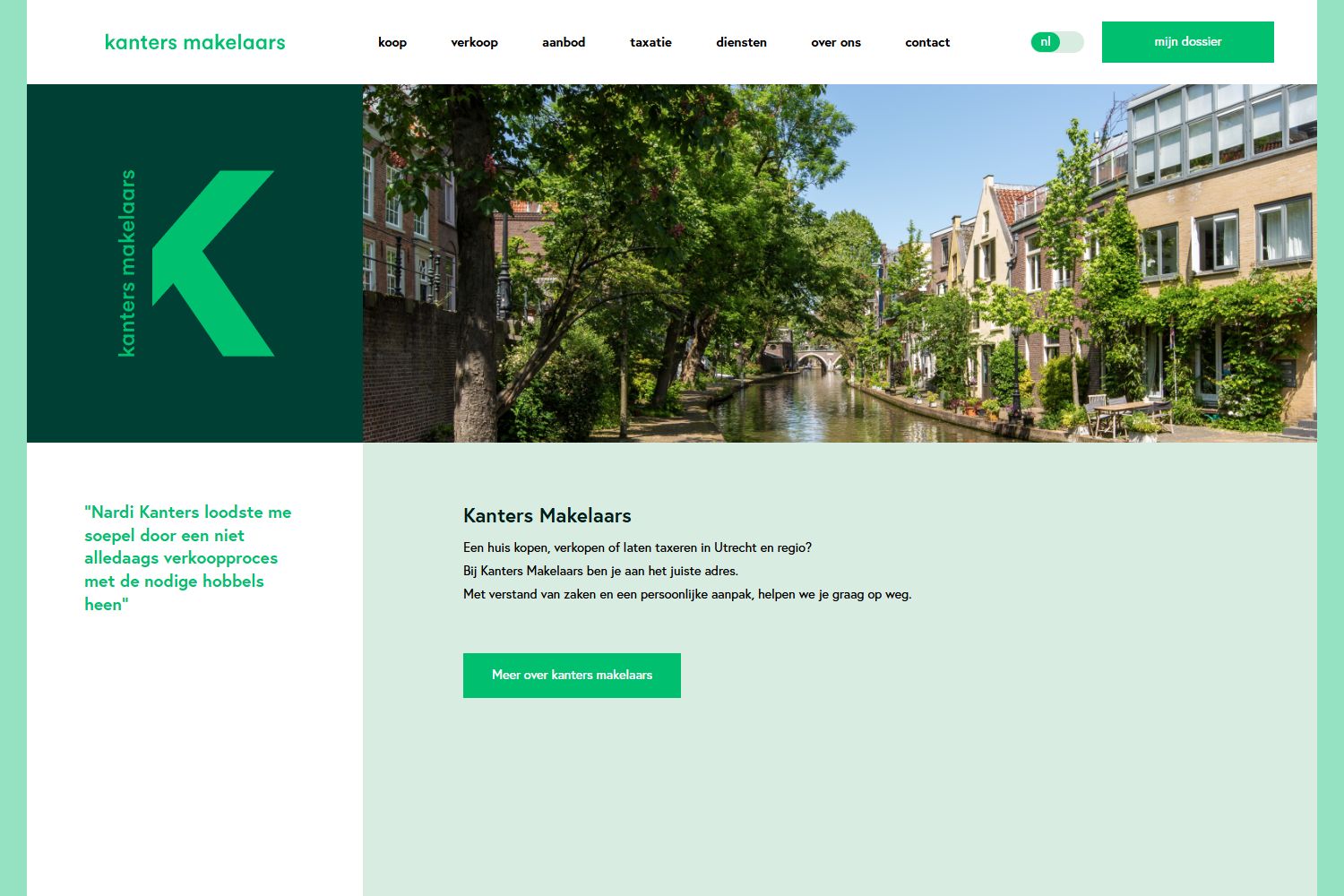 Screenshot der Website von www.kantersmakelaars.nl