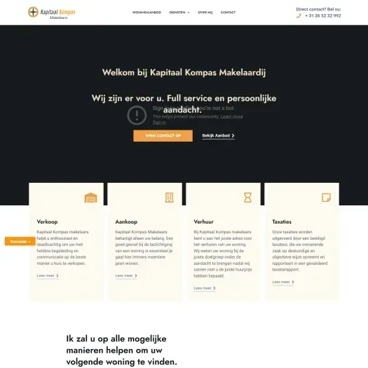 Screenshot of the website of www.kapitaalkompas.nl