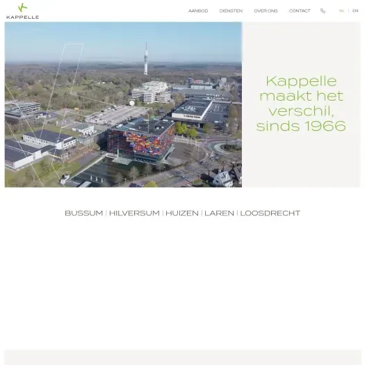 Screenshot of the website of www.kappelle.nl