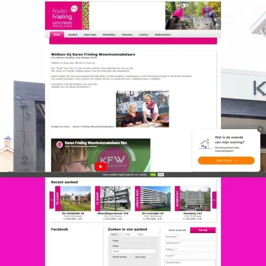 Screenshot van de website van www.karenfrieling.nl