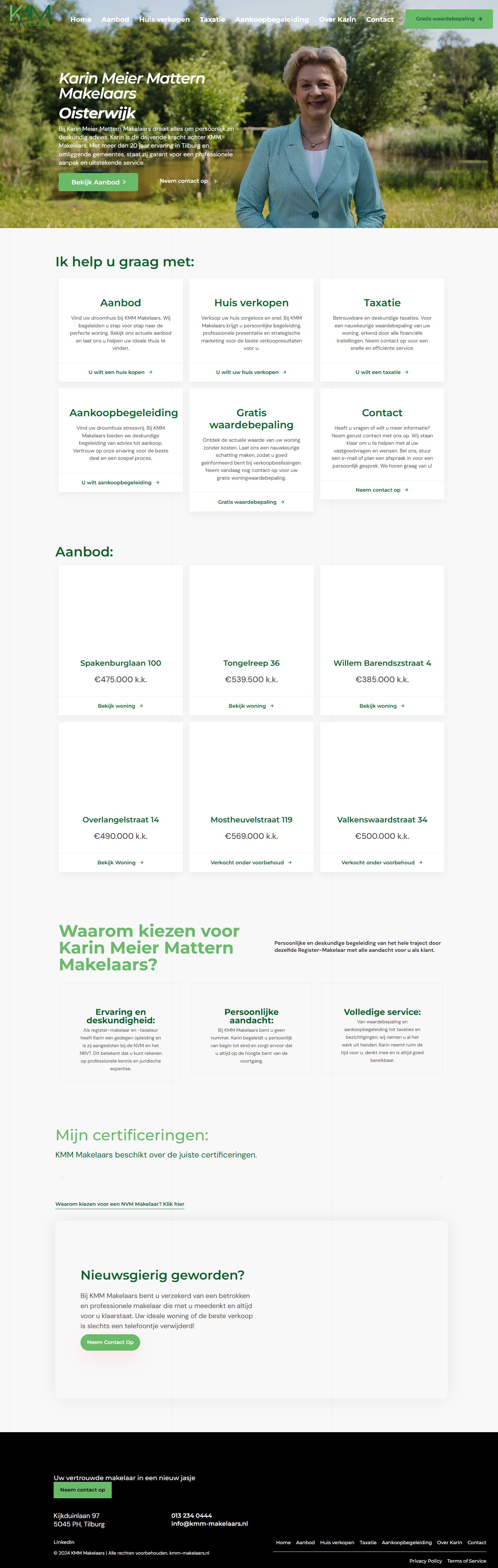 Screenshot der Website von www.kmm-makelaars.nl