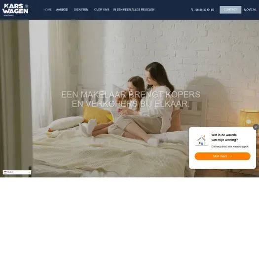 Screenshot of the website of www.karsvanderwagenmakelaardij.nl