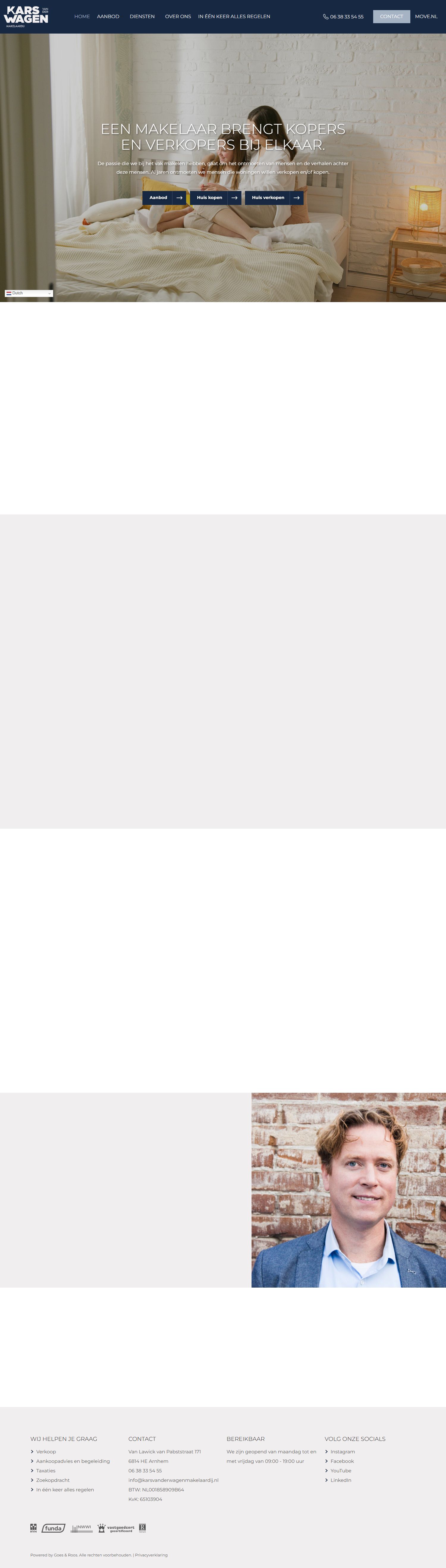 Screenshot of the website of www.karsvanderwagenmakelaardij.nl