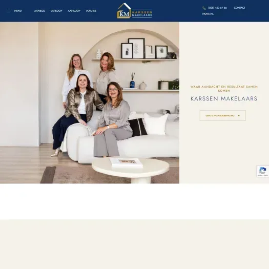 Screenshot van de website van www.km.nl