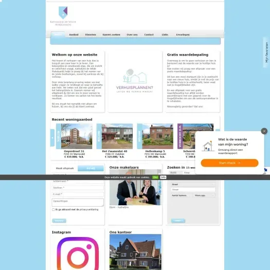 Screenshot van de website van www.kdwmakelaardij.nl