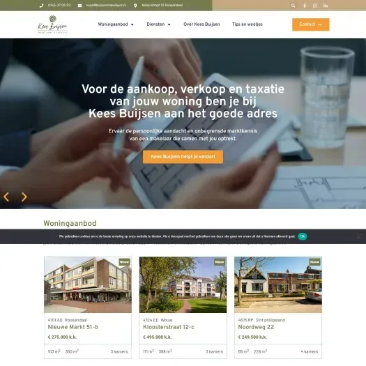 Screenshot of the website of www.buijsenmakelaars.nl