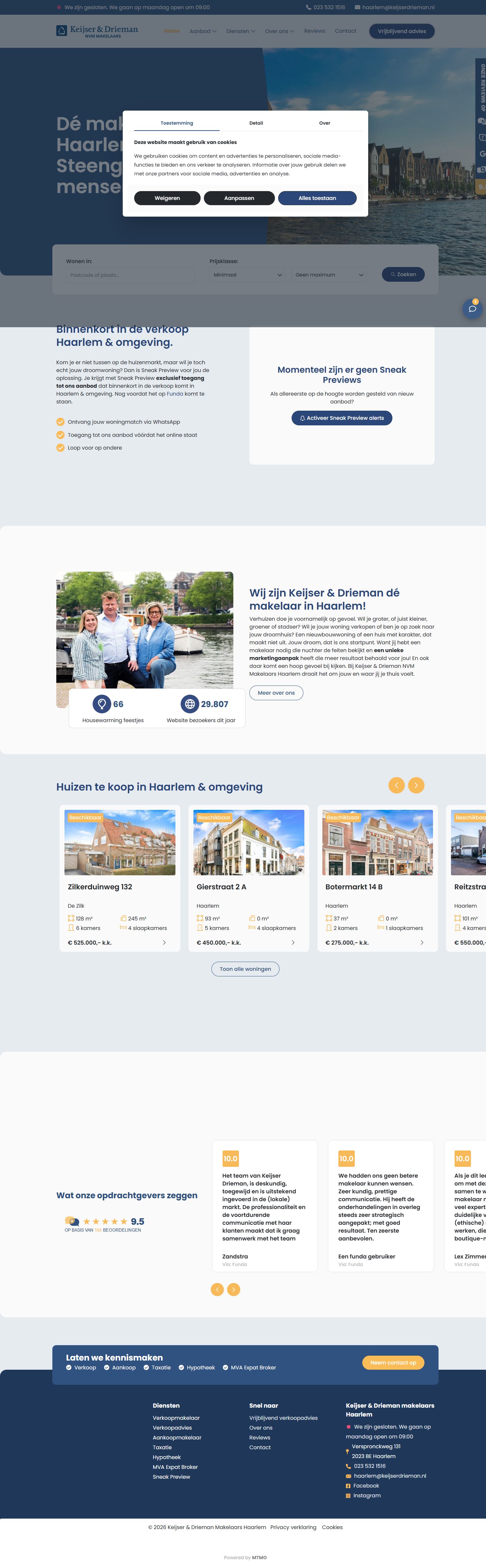 Screenshot of the website of www.keijserdrieman.nl