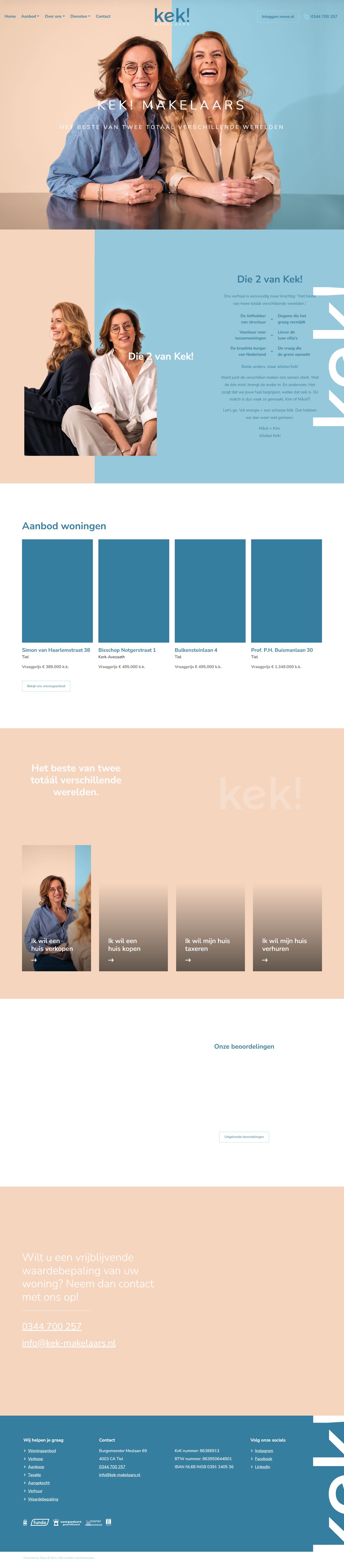 Screenshot der Website von www.kek-makelaars.nl