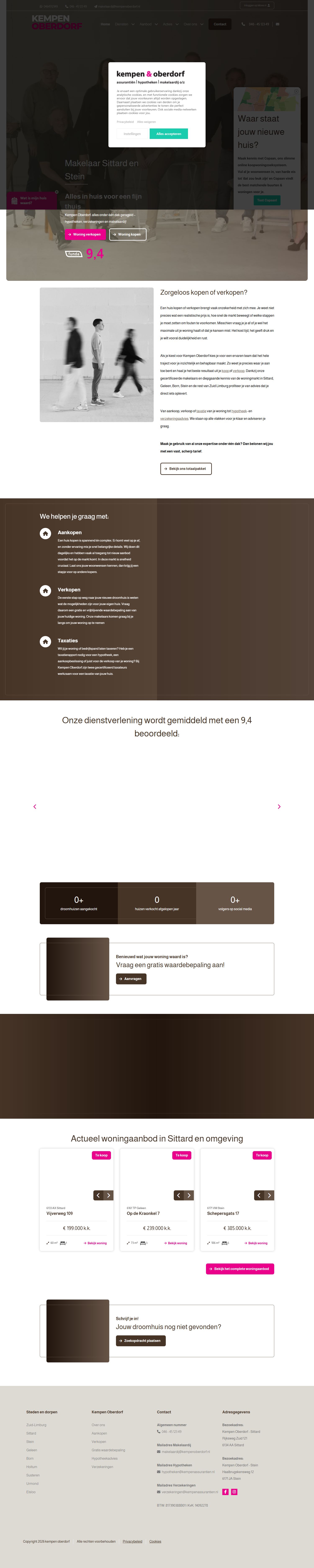 Screenshot of the website of www.kempenoberdorf.nl