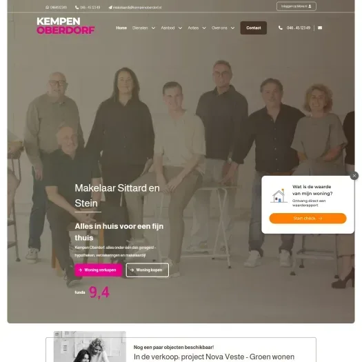 Screenshot van de website van www.kempenoberdorf.nl
