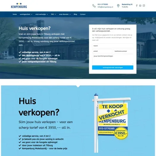 Capture d'écran du site web de www.kempenburgmakelaars.nl