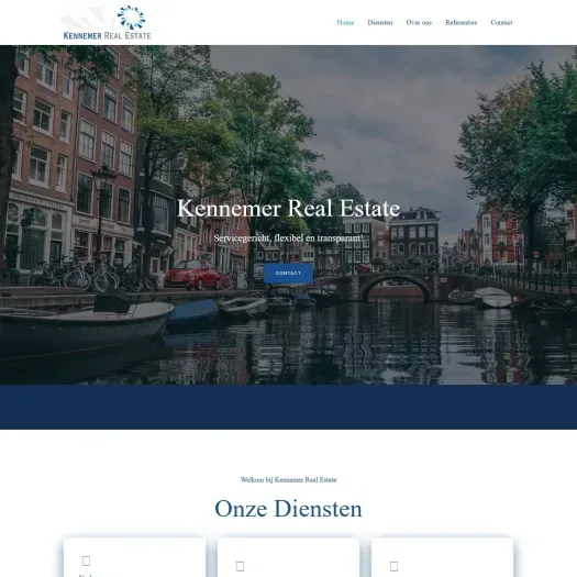 Screenshot van de website van www.k-re.nl