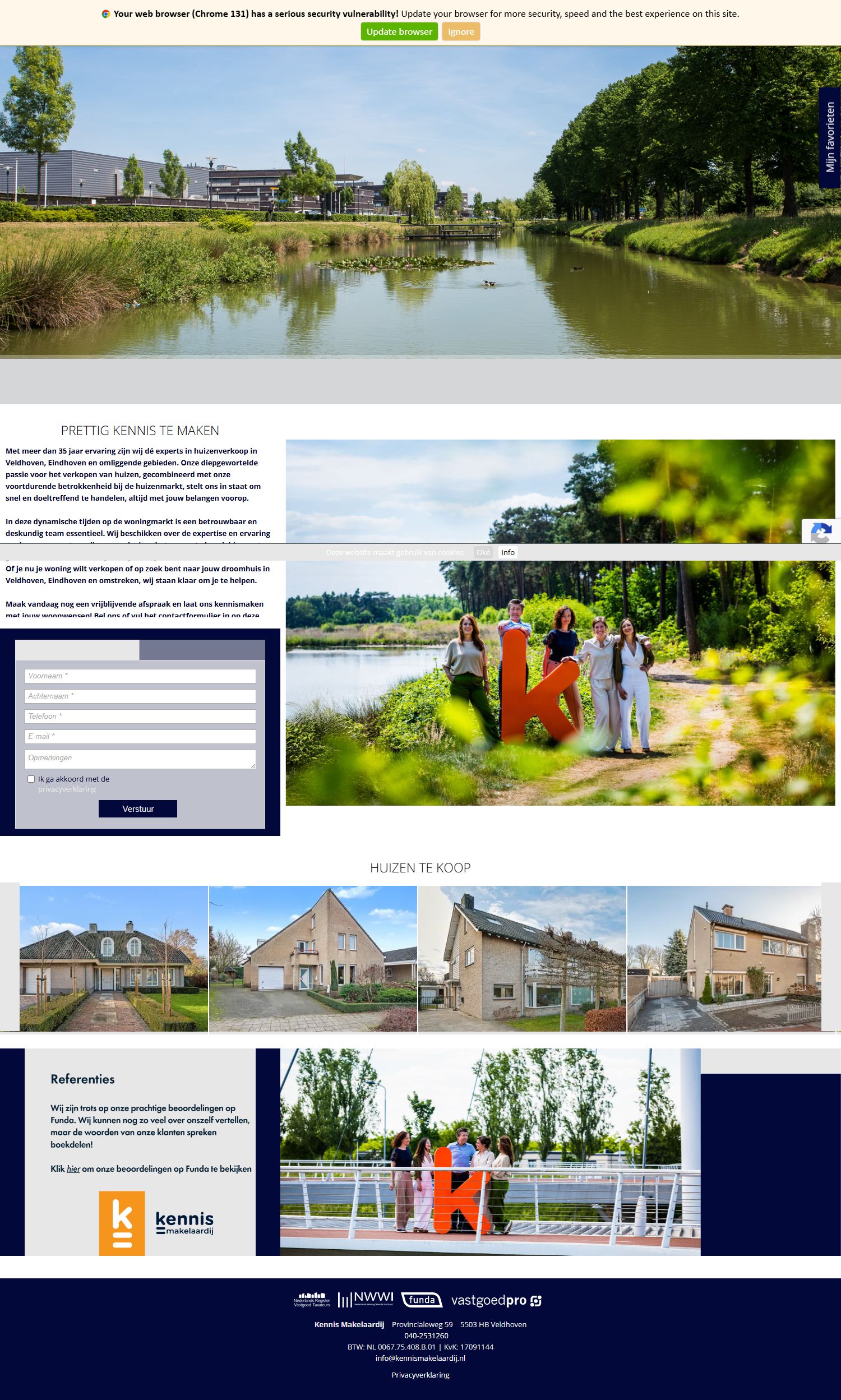 Screenshot der Website von www.kennismakelaardij.nl