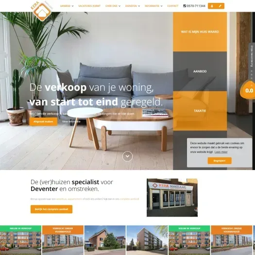 Screenshot of the website of www.keramakelaars.nl
