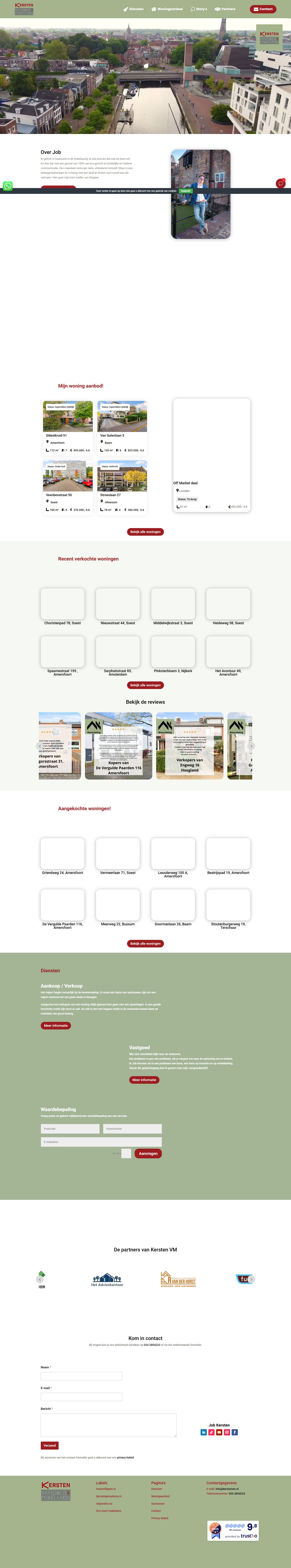 Screenshot der Website von www.kerstenvm.nl