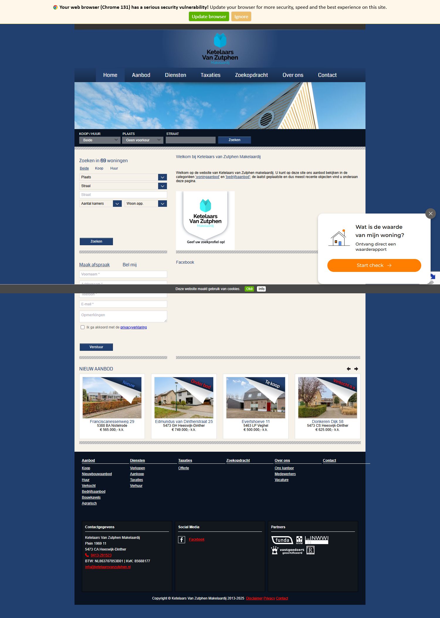 Screenshot der Website von www.ketelaarsvanzutphen.nl