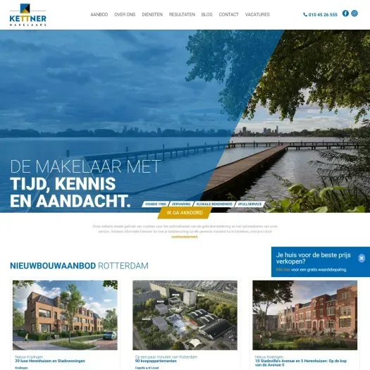 Screenshot van de website van www.kettner.nl