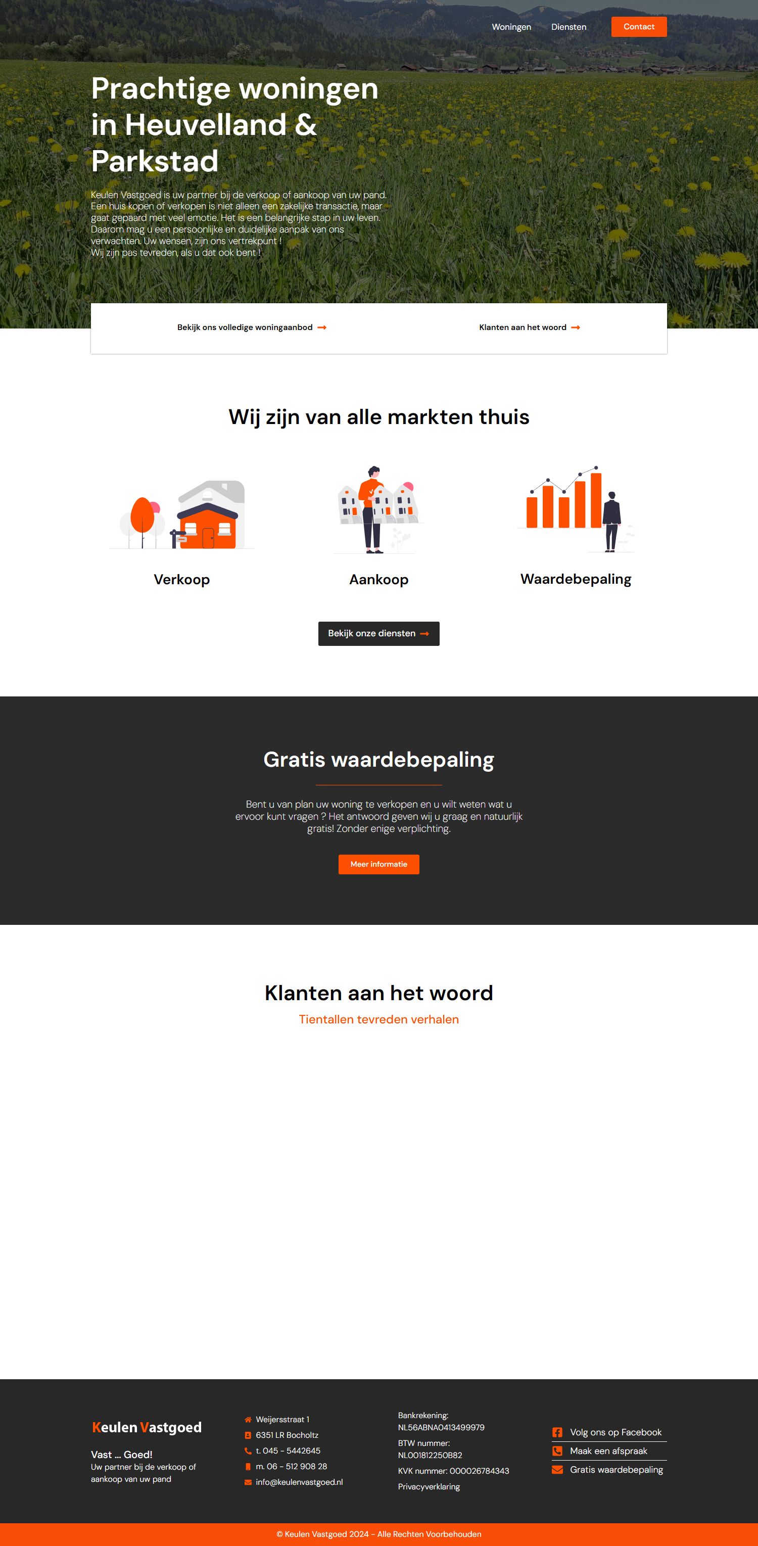 Screenshot of the website of www.keulenvastgoed.nl