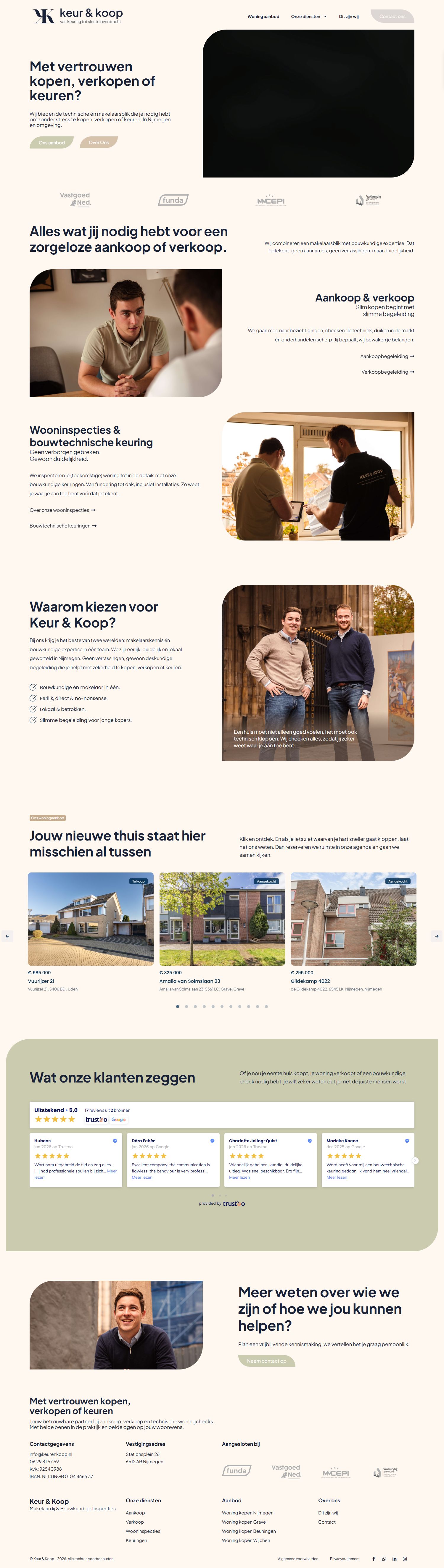 Screenshot van de website van www.keurenkoop.nl