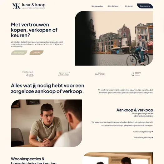 Screenshot of the website of www.keurenkoop.nl