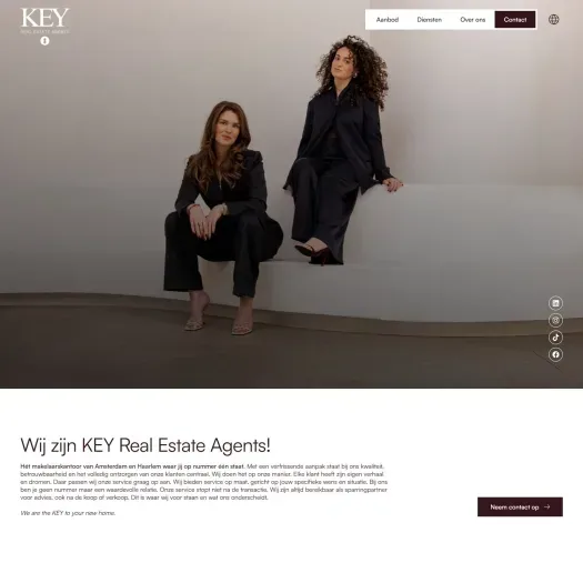 Screenshot of the website of www.keyrealestateagents.nl