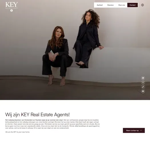 Screenshot of the website of www.keyrealestateagents.nl