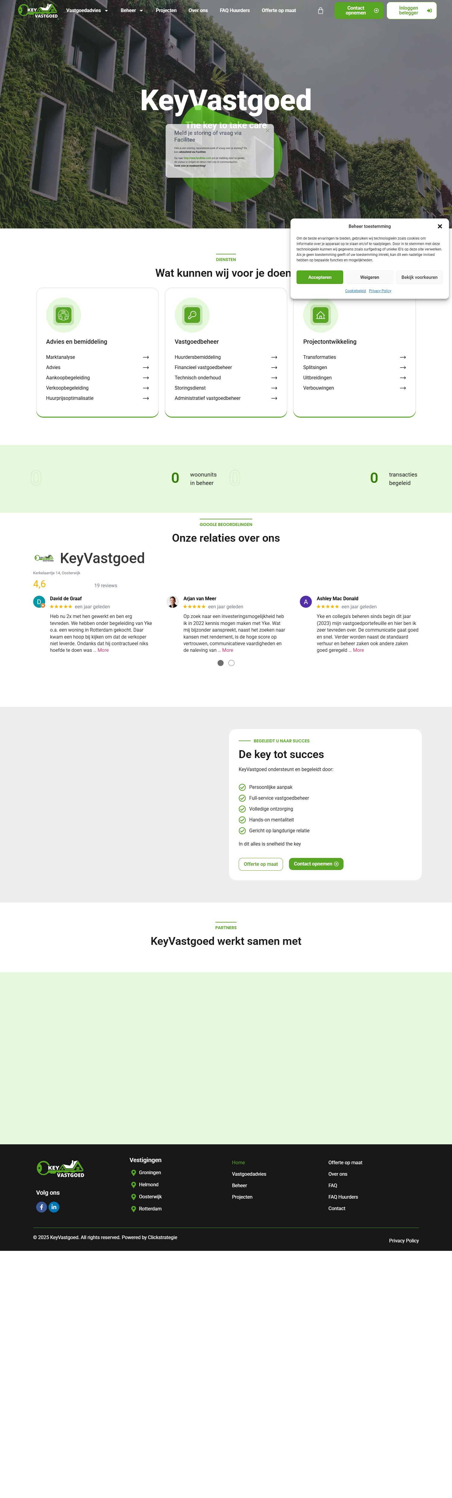 Screenshot der Website von www.keyvastgoed.nl