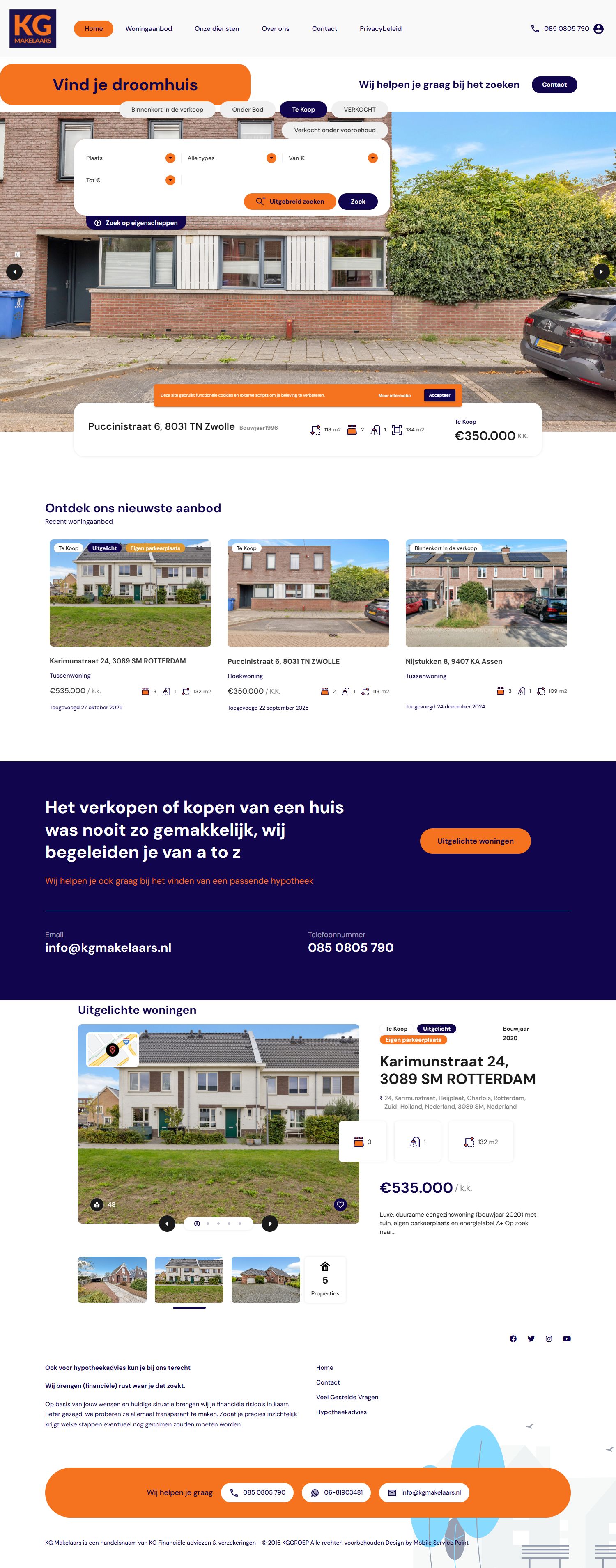 Capture d'écran du site web de www.kgmakelaars.nl