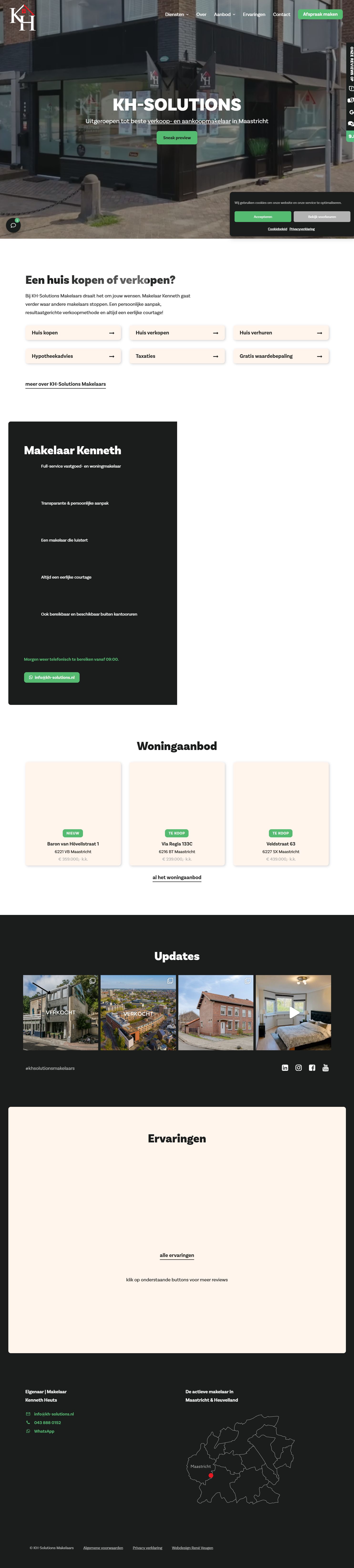 Screenshot of the website of kh-solutions.nl