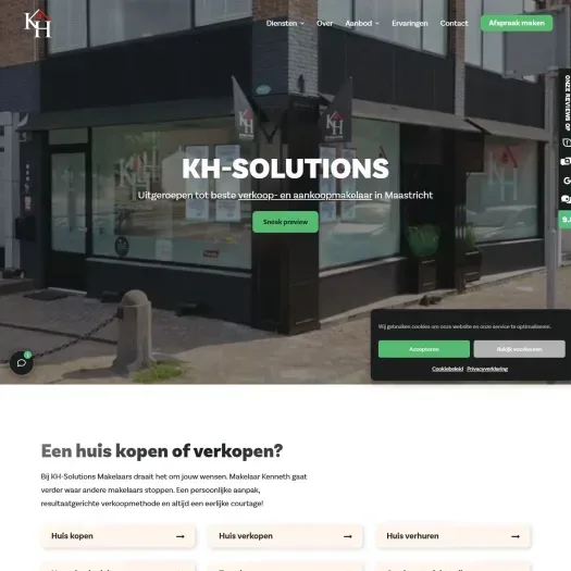 Screenshot of the website of www.kh-solutions.nl