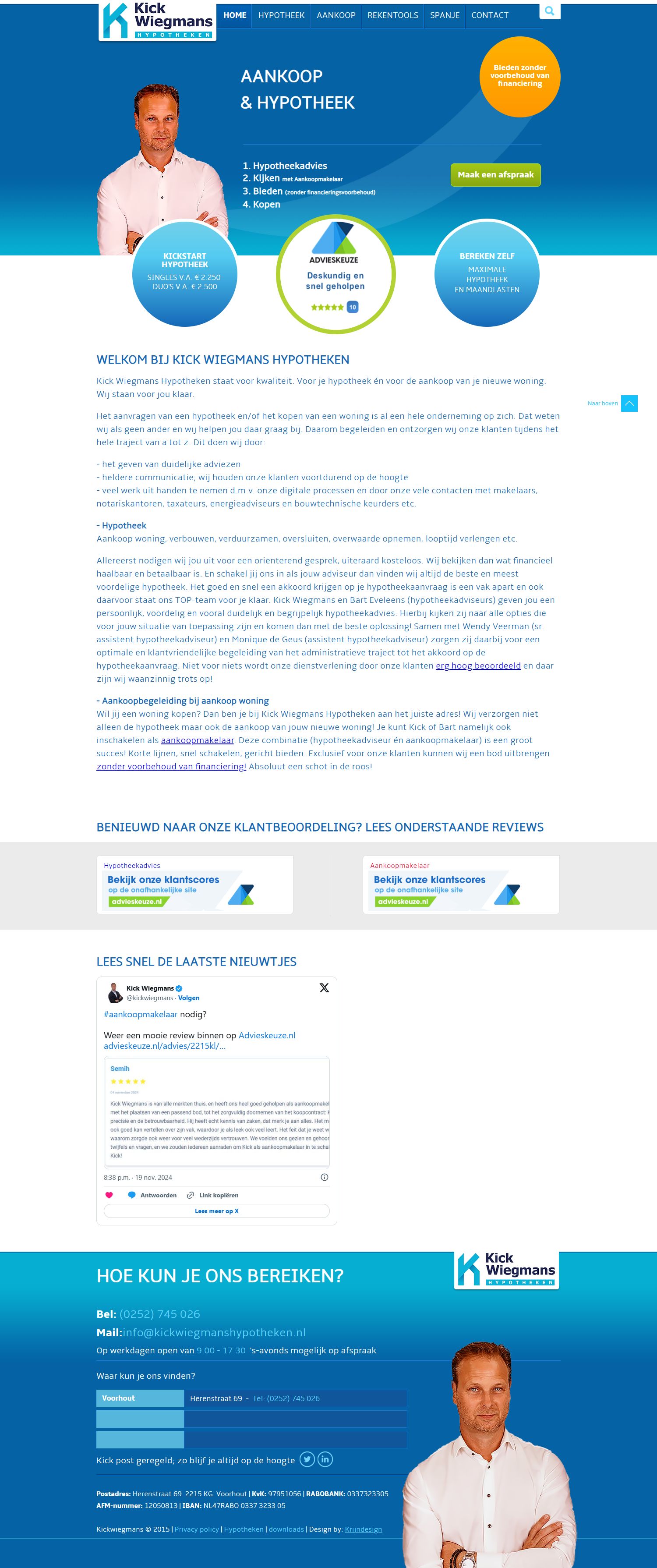 Screenshot van de website van www.kickwiegmans.nl