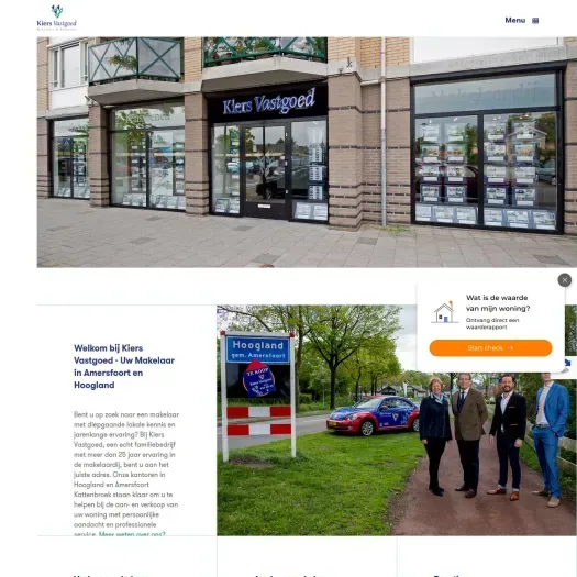 Screenshot van de website van www.kiersvastgoed.nl