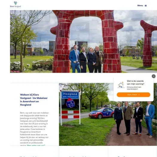 Screenshot van de website van kiers.nl