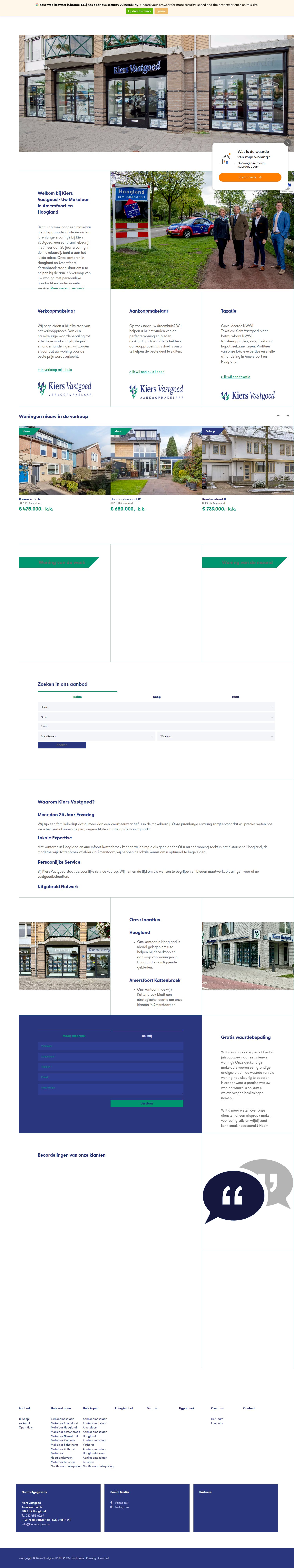 Screenshot van de website van kiers.nl