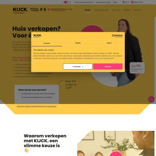 Screenshot of the website of www.kijck.nl