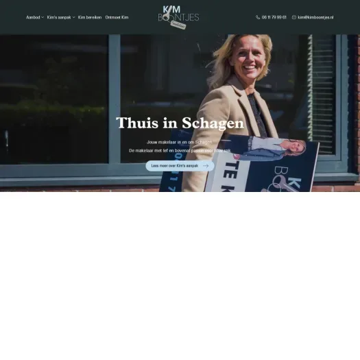 Screenshot of the website of www.kimboontjes.nl