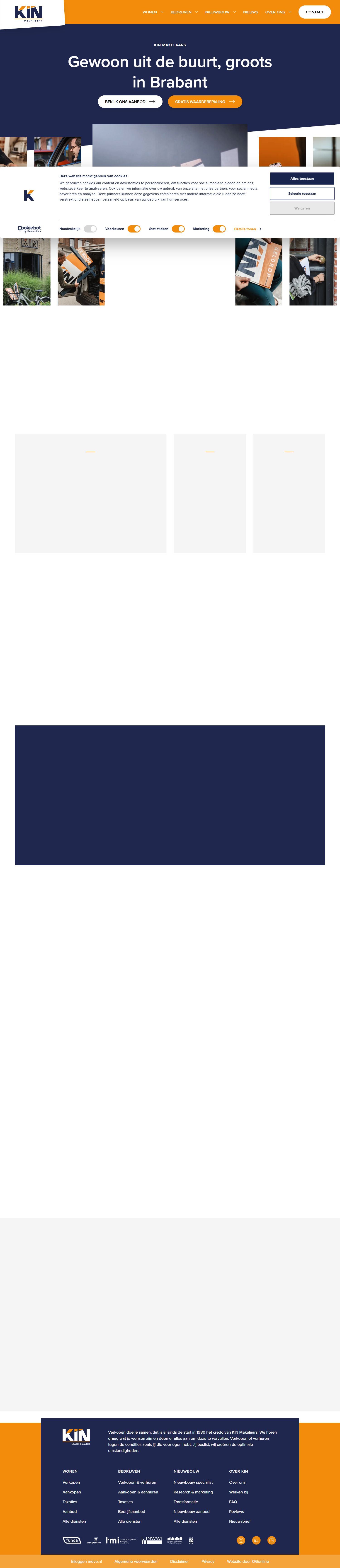 Screenshot der Website von www.kinmakelaars.nl