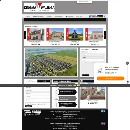 Screenshot van de website van www.kingmawalinga.nl