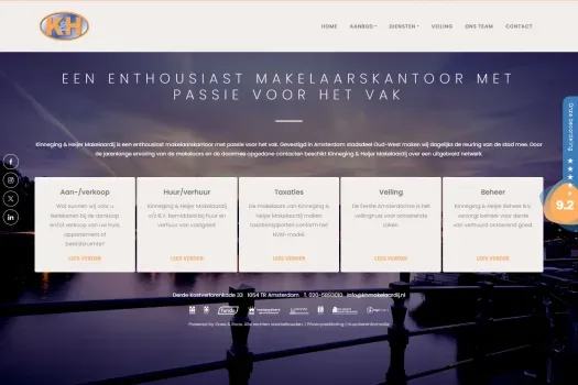 Screenshot van de website van www.khmakelaardij.nl
