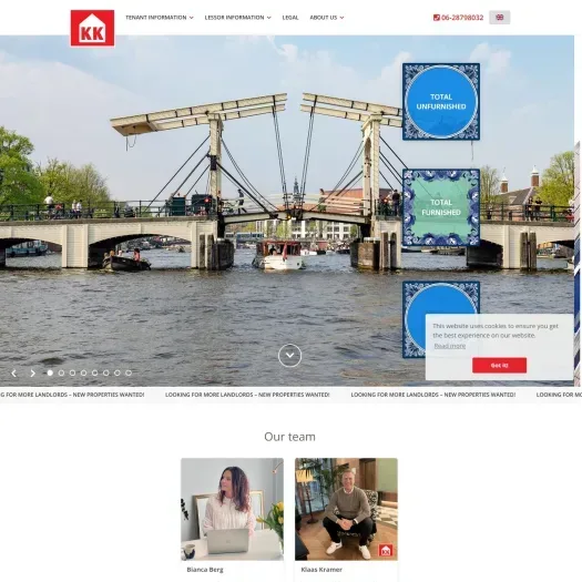 Screenshot der Website von www.kkamsterdam.nl