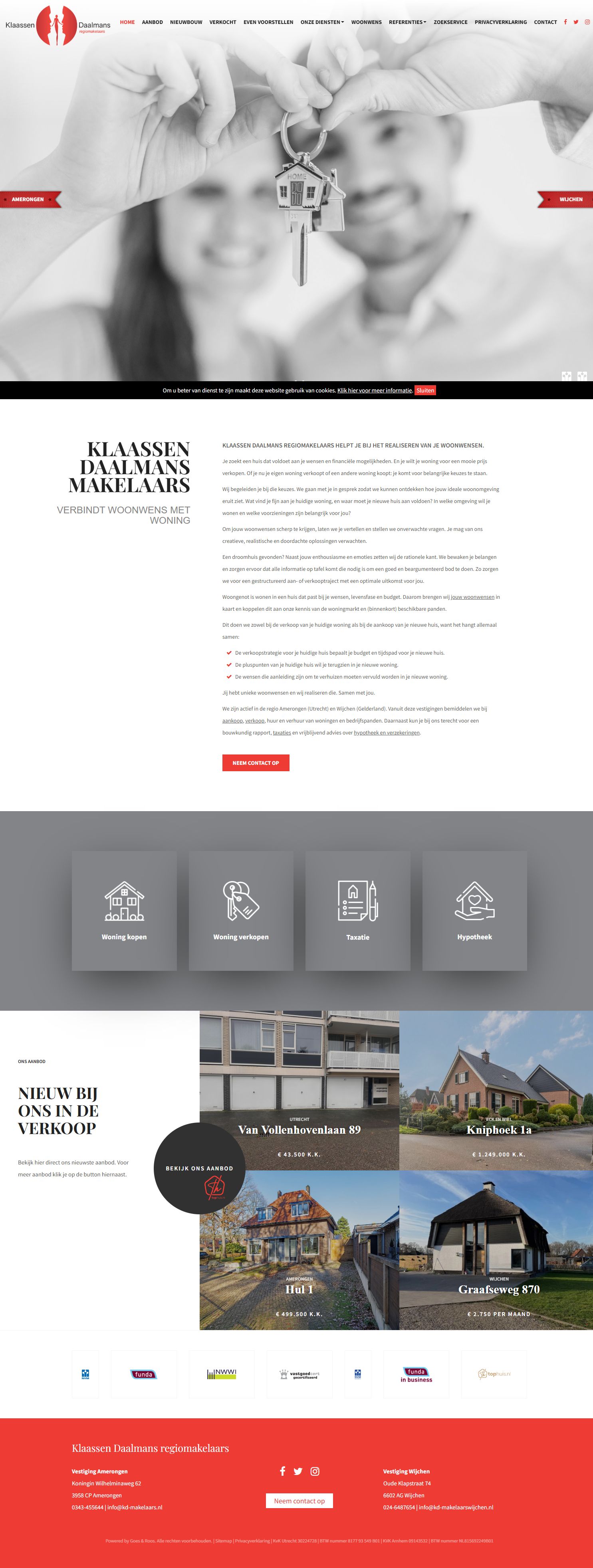 Screenshot der Website von www.kd-makelaars.nl