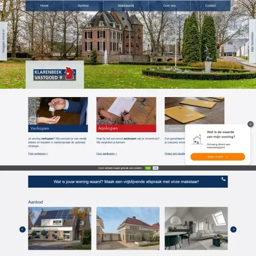 Screenshot of the website of www.klarenbeekvastgoed.nl