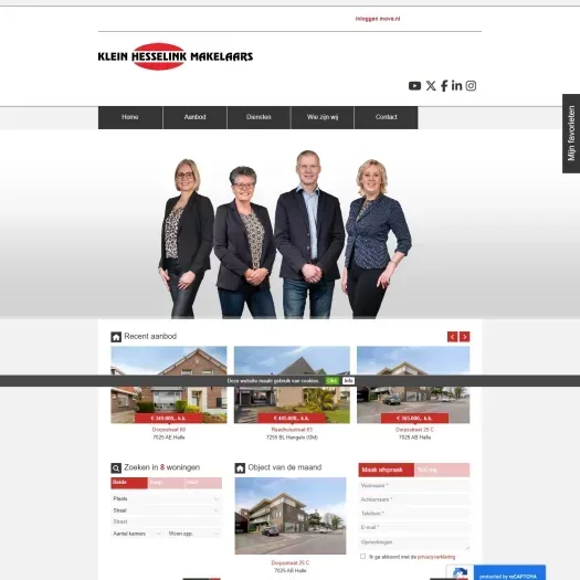 Screenshot der Website von www.kleinhesselinkmakelaars.nl