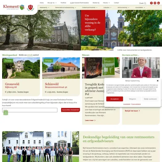 Screenshot of the website of www.klement-rentmeesters.nl