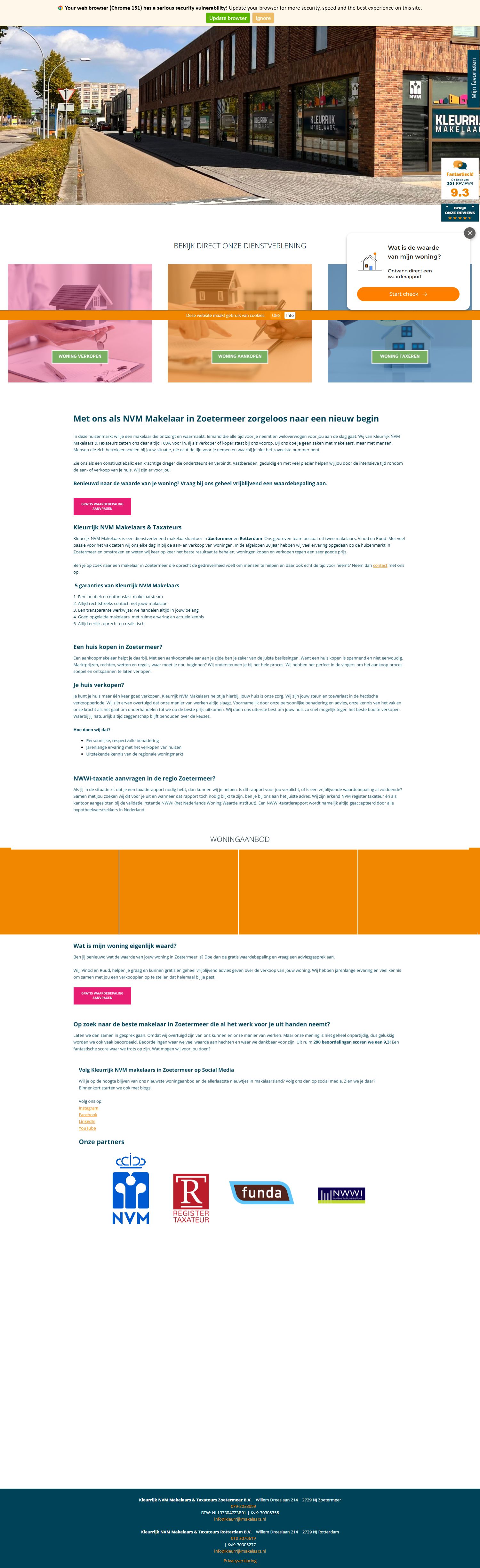 Screenshot der Website von www.kleurrijkmakelaars.nl