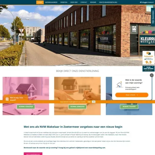 Screenshot van de website van www.kleurrijkmakelaars.nl
