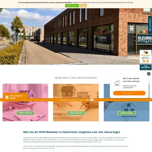 Screenshot van de website van www.kleurrijkmakelaars.nl