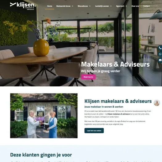 Screenshot van de website van www.klijsen.nl