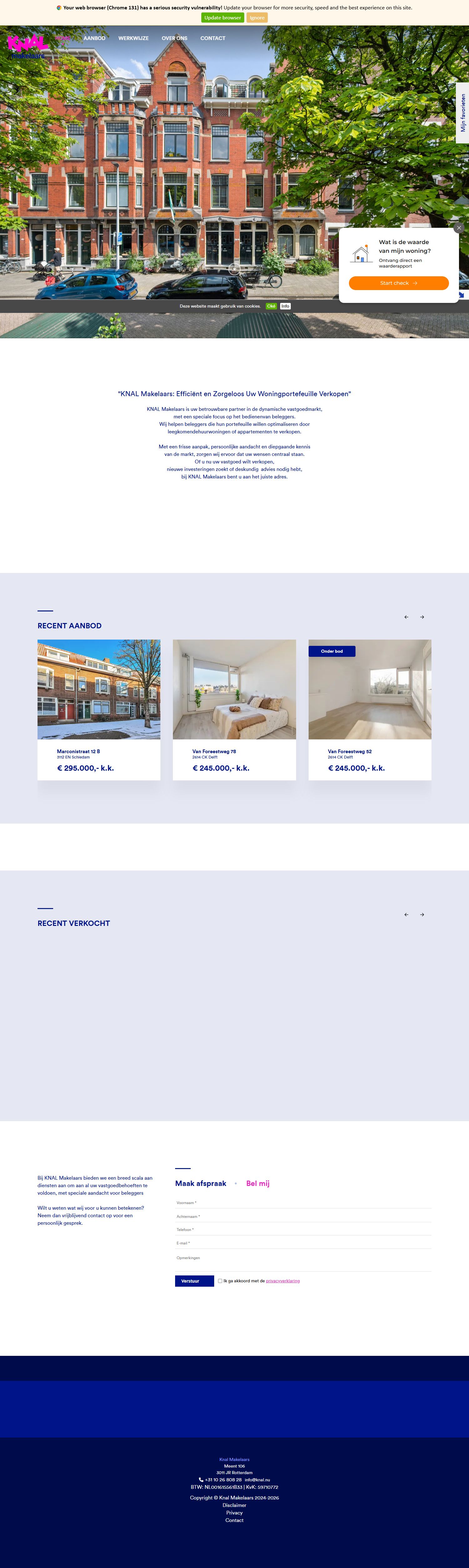 Screenshot of the website of www.knal.nu