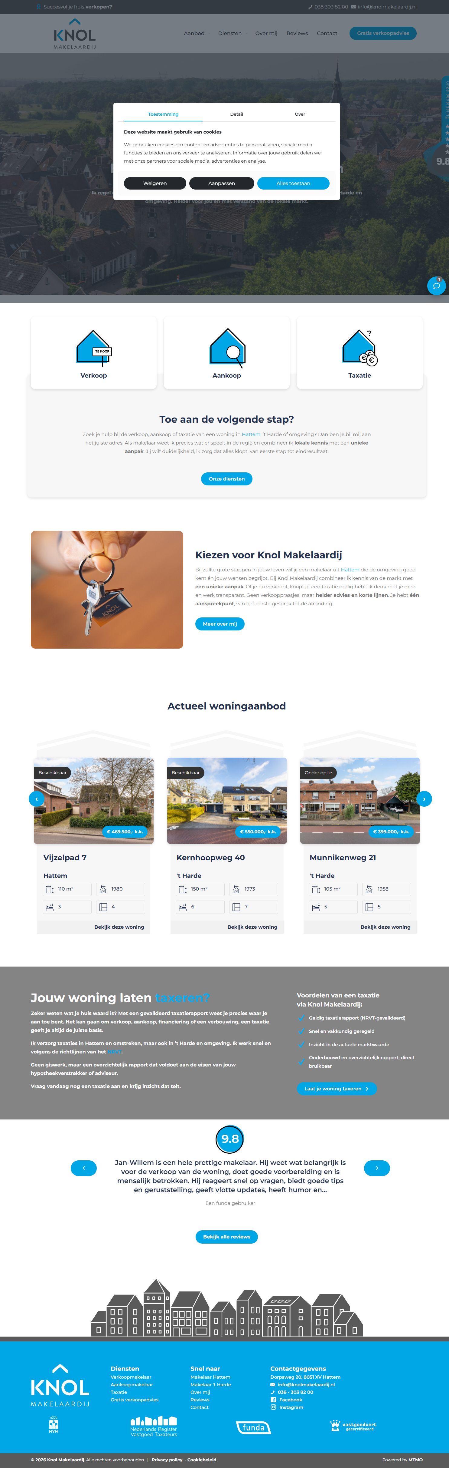 Capture d'écran du site web de www.knolmakelaardij.nl